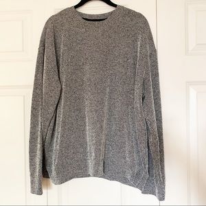 Lou & Grey size large black/cream ribbed pullover